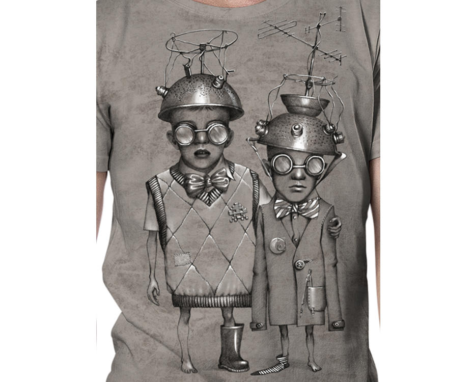 grey psychedelic men t-shirt
